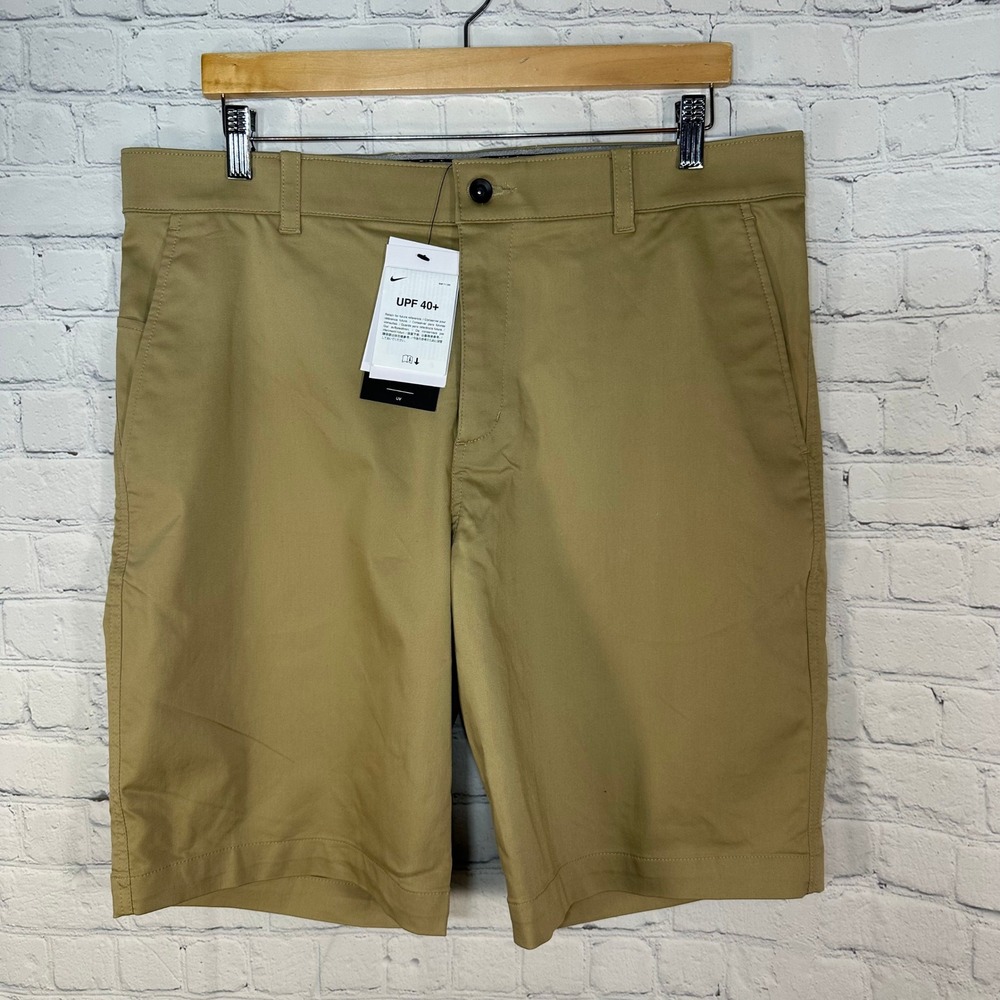 NEW Nike Golf Dri-FIT Shorts Mens 36 Khaki Tan Standard Fit UPF 40+ DA4139-297